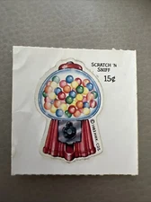 Vintage 1983 Hallmark Scratch and Sniff Bubble Gum Machine Sticker Strip