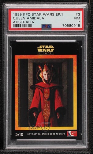 1999 KFC Star Wars Episode 1 Australia Padme Amidala Queen Amidala #3 PSA 7 0b3o - Picture 1 of 3