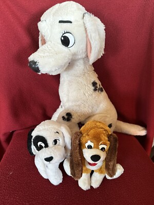 Vintage Disney Dogs Lot 3 101 Dalmatians Patch & Fox & The Hounds Copper