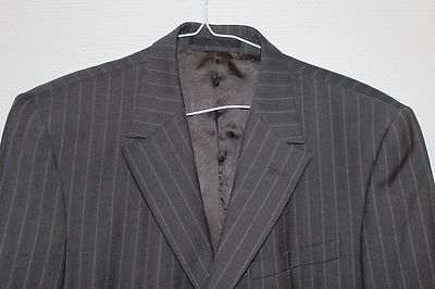 Veste Blazer Azzaró Grise à Rayures En Laine - Taille 50 Homme - Occasion Très Bon état - Luxe