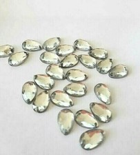 CraftbuddyUS 50pcs 13x8mm Clear Sew On Faceted Teardrop Acrylic Rhinestone Gems