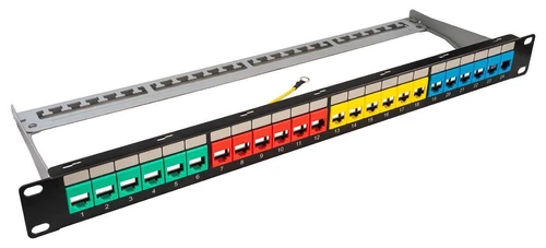 24 Port Chromo-Codé Connecteur Keystone Panneau Patch, Multicolore - FFK24MTCOL4