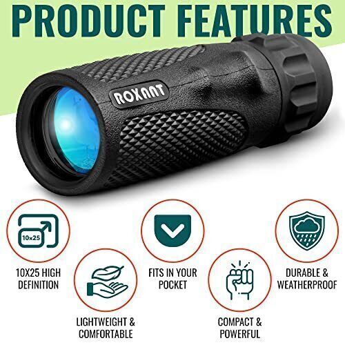 Roxant Viper Monocular Telescope - 10x25 High Definition Weatherproof Pocket - Picture 3 of 11