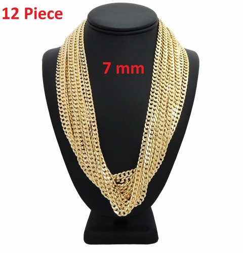 7mm Concave Cuban link Chain Necklace 
