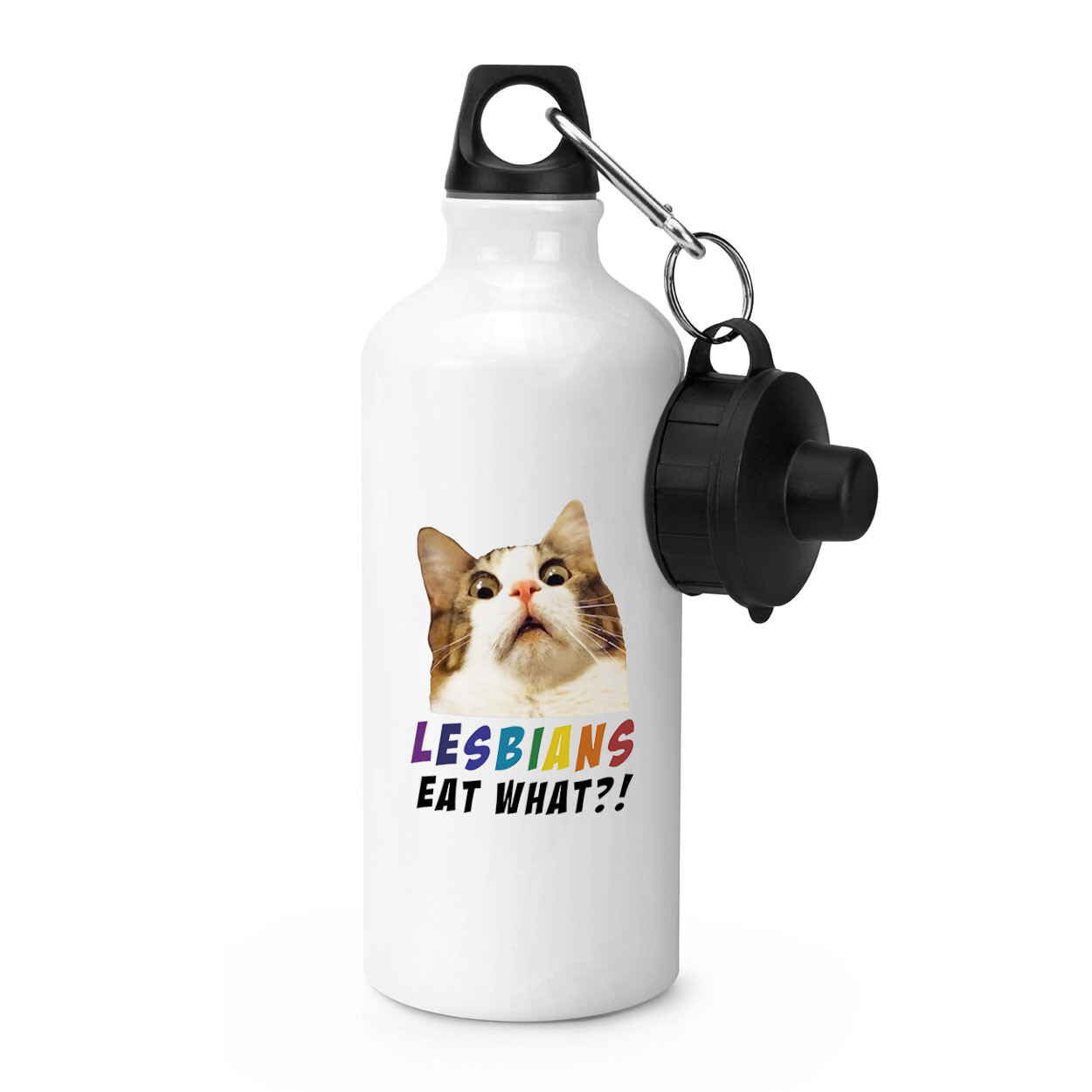Lesbians Eat What Sports Water Bottle Gay Valentines Girlfriend Cat Joke Funny