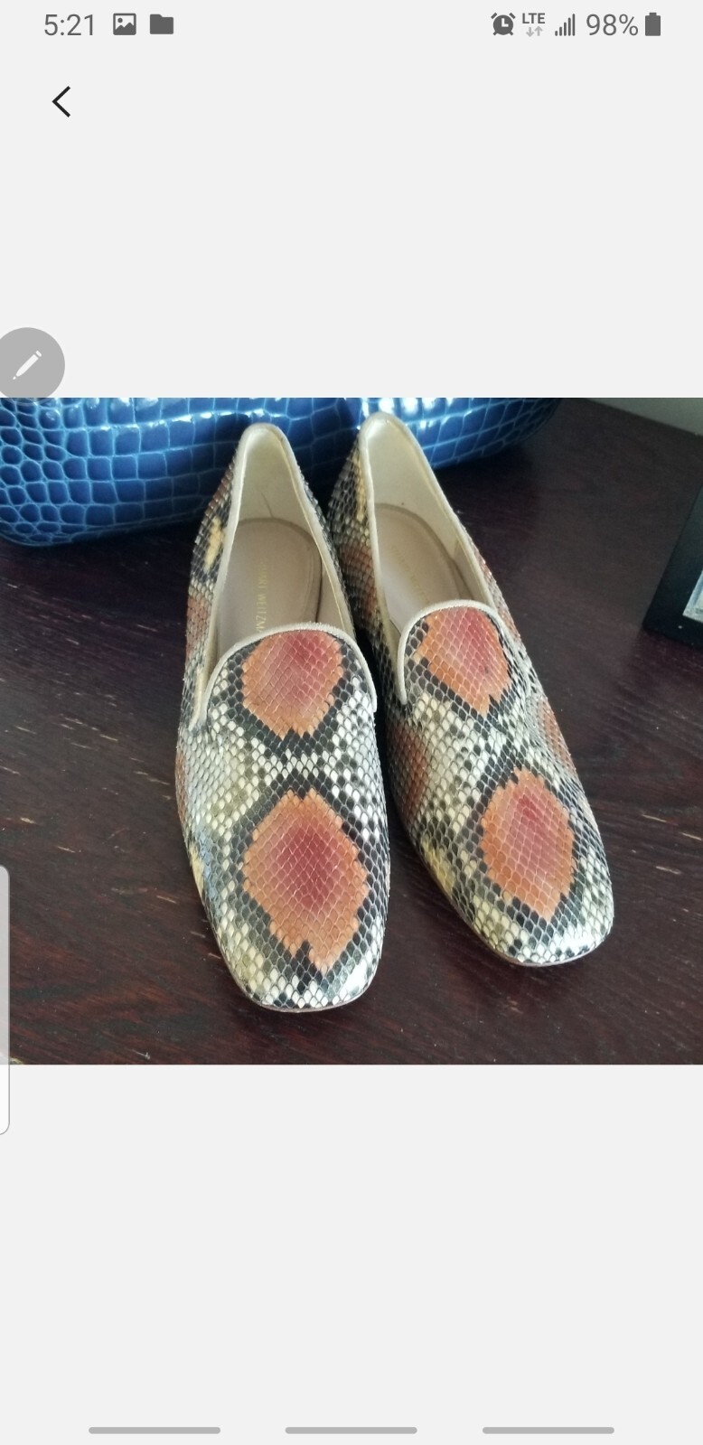 Stuart Weitzman  orange  snake python loafer  sli… - image 5