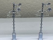 Highway Grade Crossing - Wig Wag Signal Wbell - Stop Look Listen Brass New