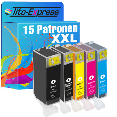 15 Patronen für Canon PGI-520 XXL CLI-521 XXL Pixma IP 3600 IP 4600 IP 4600 X