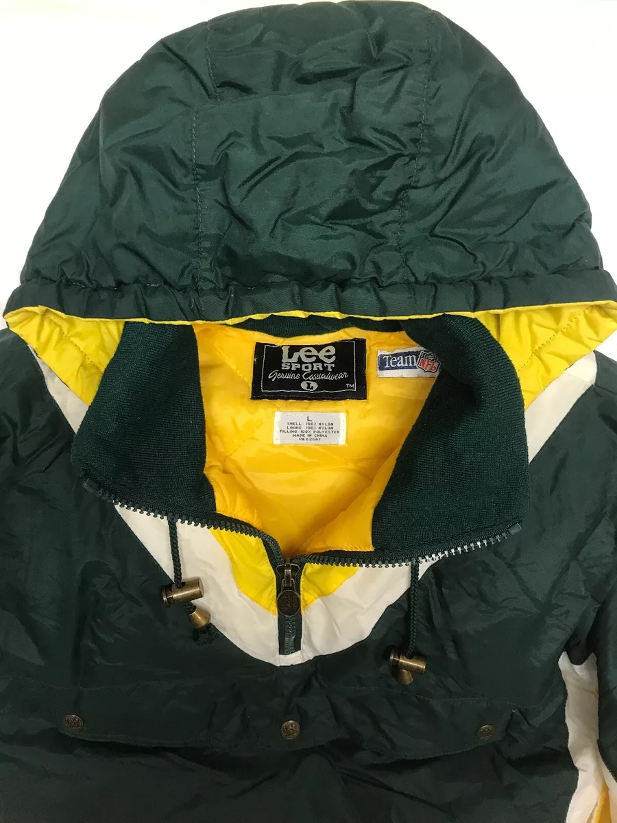 Vintage 90s Lee Sport Green Bay Packers NFL Jacket Coat Men's Large Football