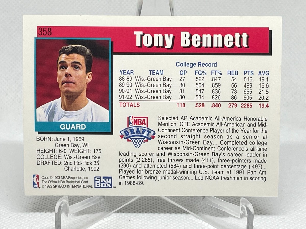 Tony Bennett 1992-93 NBA Hoops #358 Rookie Card RC | eBay
