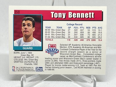 Tony Bennett 1992-93 NBA Hoops #358 Rookie Card RC | eBay