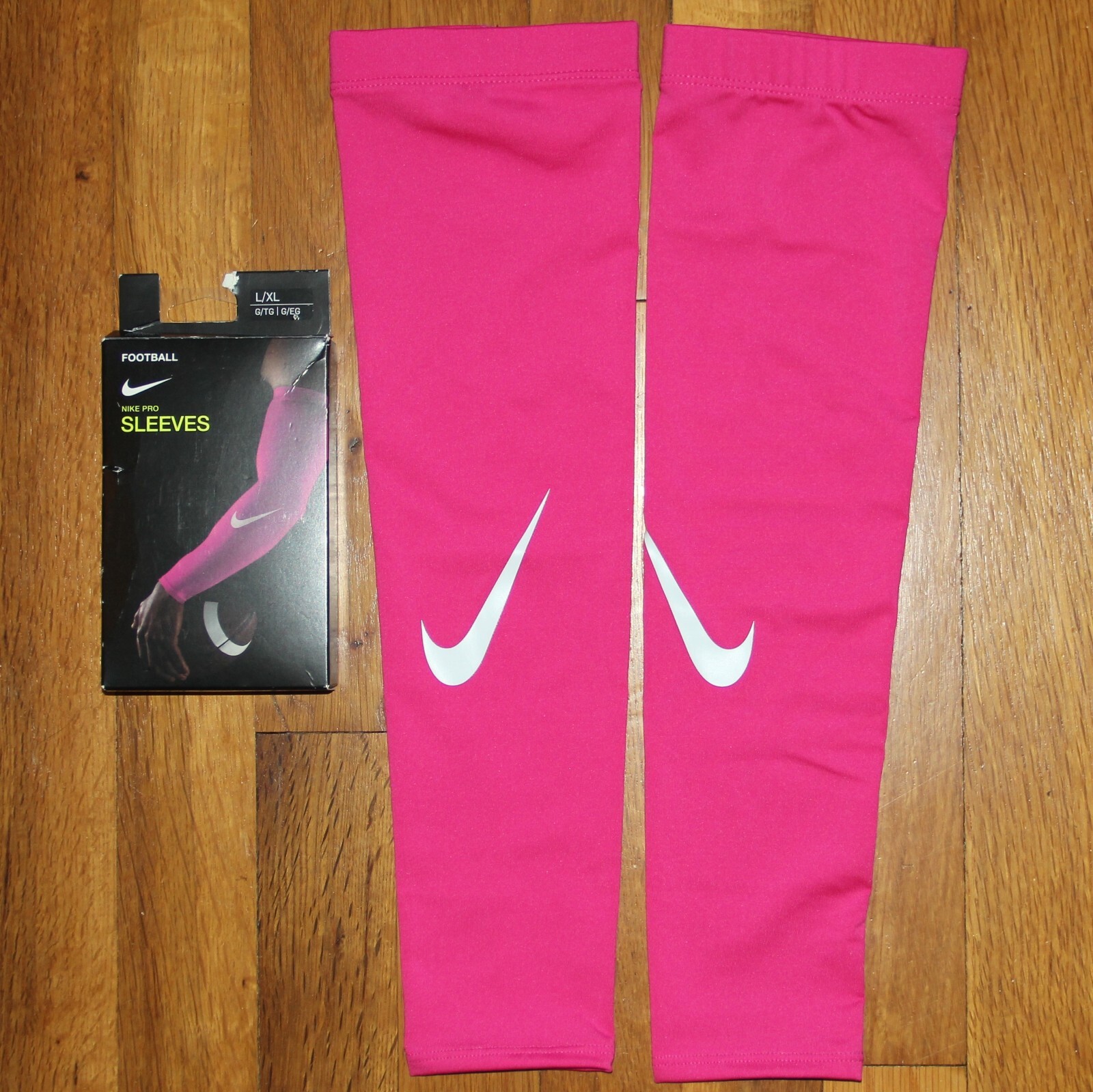 Nike Pro DriFit Football Sleeves Fuchsia Pink Mens L/XL NFS68639LX for