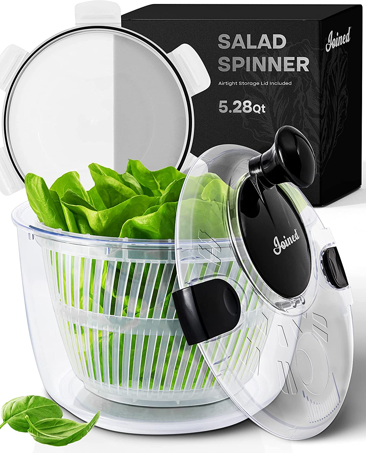 Large Salad Spinner with Storage Lid Drain Bowl Lettuce Spinner Vegetable Dryer-image