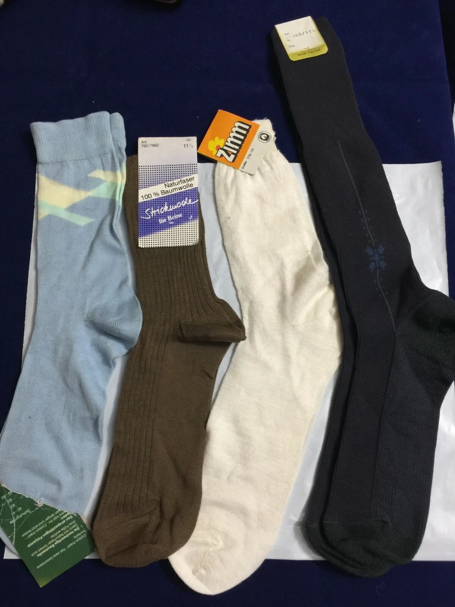 Assorted European 4 pairs men cotton wool socks size 9 11.5 L