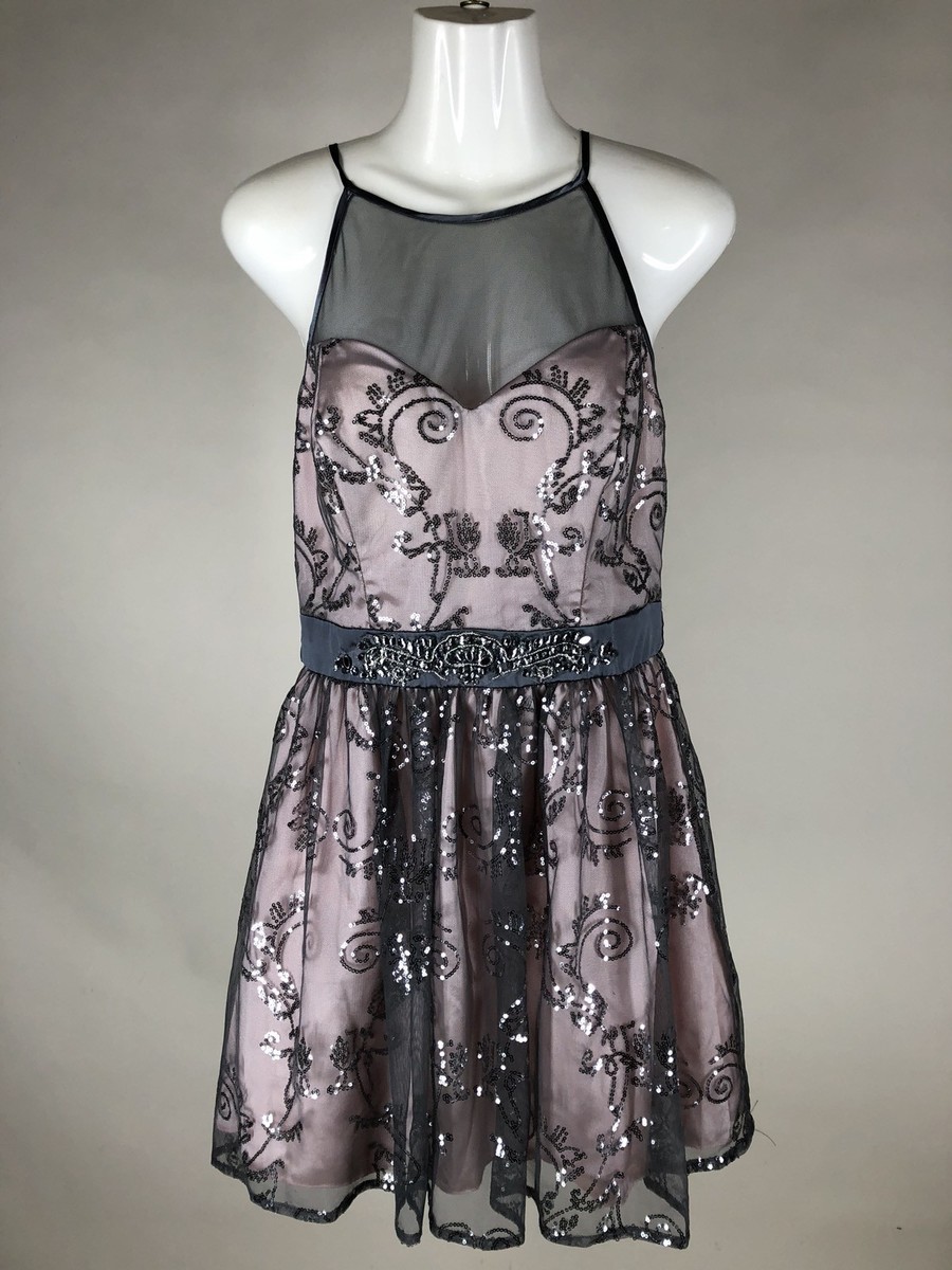 open lace back dress After Party Sparkle Sequin Mini Dress