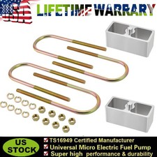 Pair 2 Inch Aluminum Extruded Leaf Spring Lowering Blocks With U-bolt Hardware
