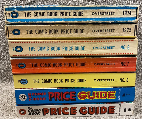 Vintage Overstreet Comic Book Price Guide Lot (7) #'s 4 5 6 7 8 9 10 (1974-80)