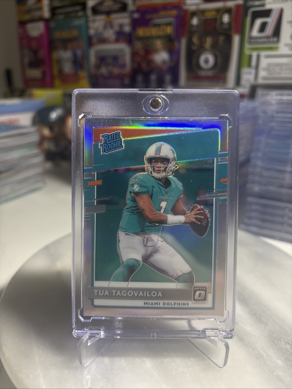 2020 Panini Donruss Optic Rated Rookies Holo Prizm Tua Tagovailoa #152 Rookie RC