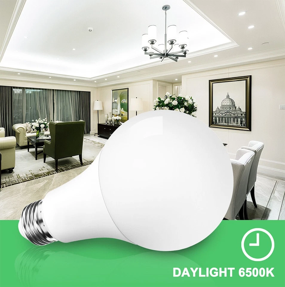 15 LED Light Bulbs 15W Eq. 100W Replacement Daylight Cool White 6500K A19 E26 - Image 3 of 4