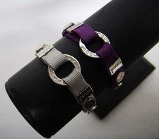 MOGO Magnetic Charm Band Bracelet Lot Of 2 Purple Gray Elastic Loop Adjustable