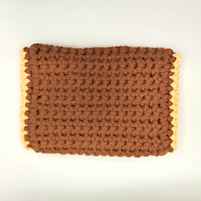 Handmade with Love Envelope Wallet Brown Beige Solid Button Closure Folding