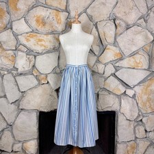 Ralph Lauren Blue Label Vintage Challis Skirt Santorini Blue Stripe  14