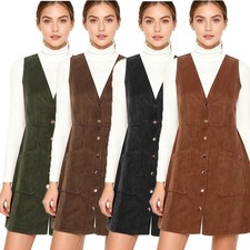 US Womens Dancewear Shopping Dress Guest Minidress Family Costume Front Corduroy