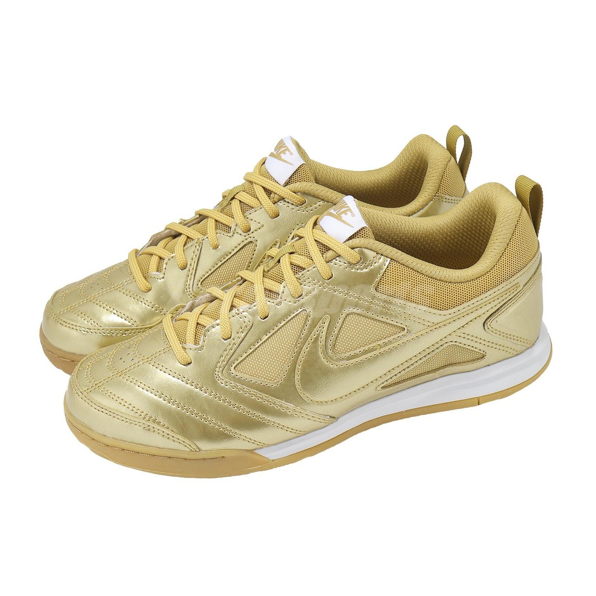 Nike GATO LV8 GS Gold Metallic White Kids Youth Women Soccer Shoes