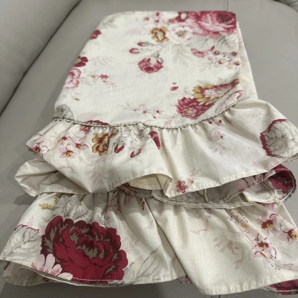 Waverly Garden Room Norfolk Rose Standard Pillowcase Floral With Ruffle Set of 2 - Image 4 of 4