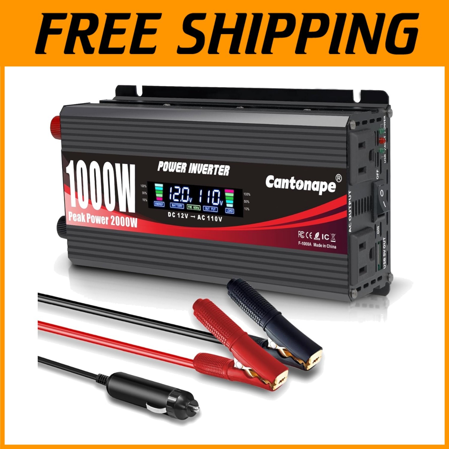 Versatile 1000w inverter for home & travel