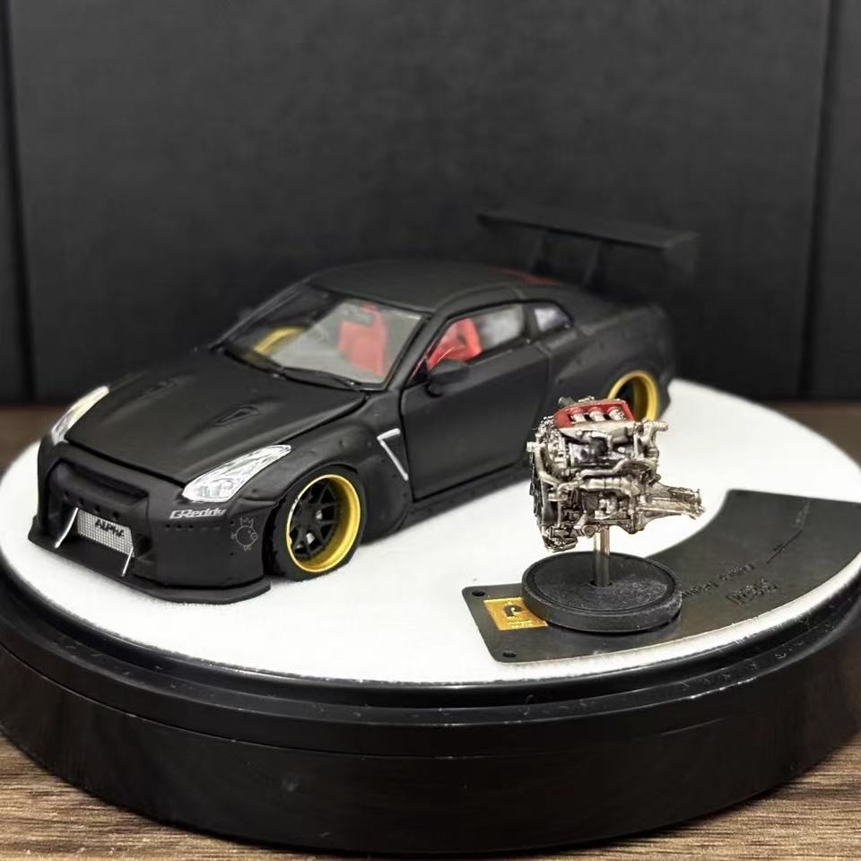 PGM 1:64 Nissan Skyline GT-R R35 Pandem Rocket Bunny Matt Black