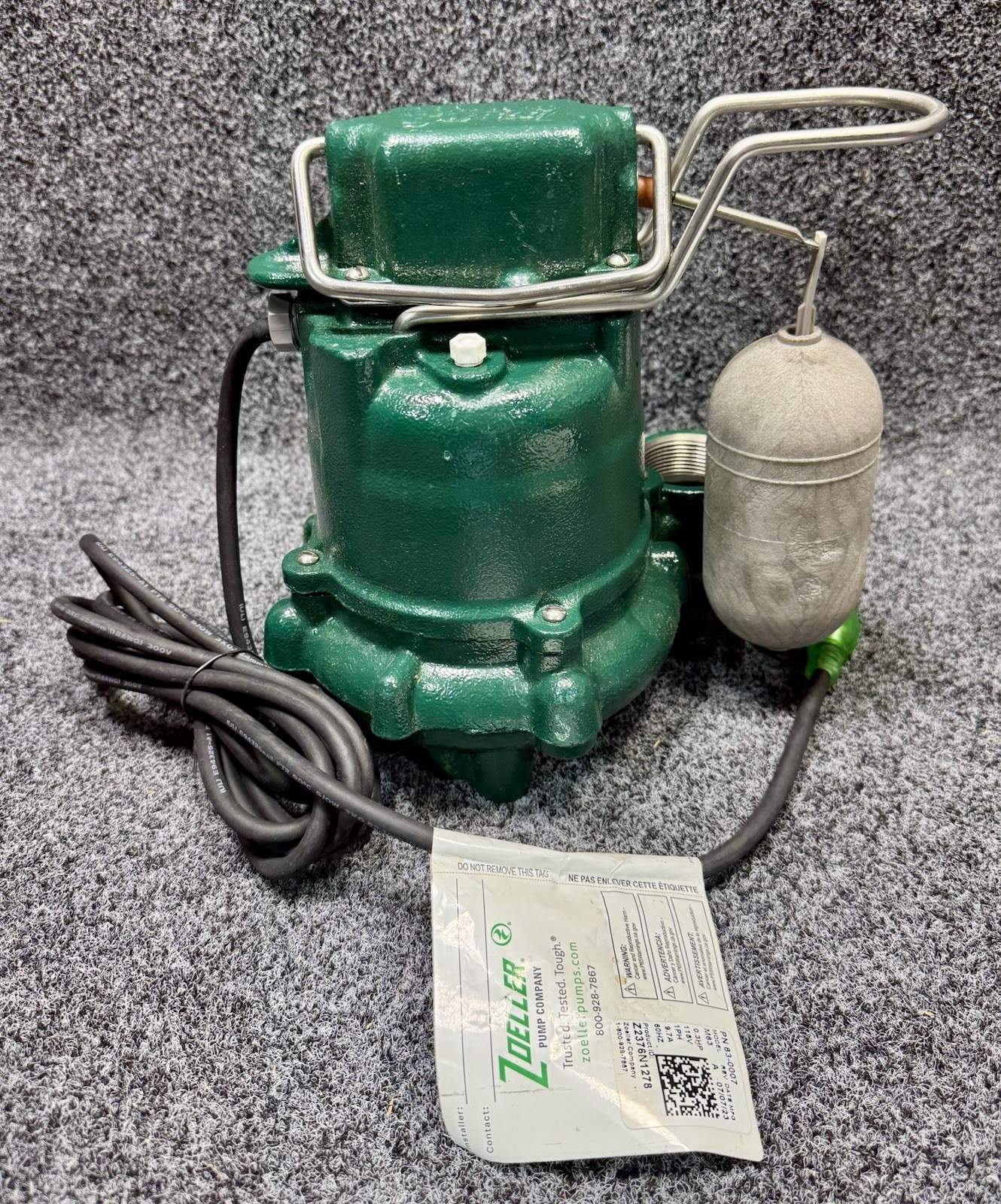 ZOELLER 63-0007 M63-A Submersible Sump Pump 3/10 hp, 115V AC, 34 gpm, 1-1/2"