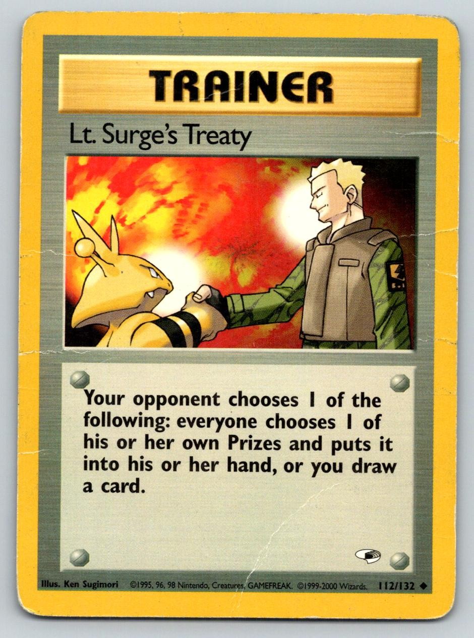LT. SURGE'S TREATY 112/132 UC GYM HEROES POKEMON 1ST EDITION HP SUGIMORI