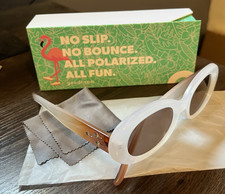 NEW Goodr Polarized Sunglasses Cat Eyes Oval White with Rhinestones