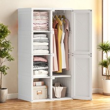 Tragbarer Kleiderschrank Kleiderkommode mit 6 Türen Faltbarer für Schlafzimmer