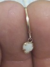 Vintage CID 10K.Yellow Gold Opal Heart Shape Dangle Earrings — photo 7