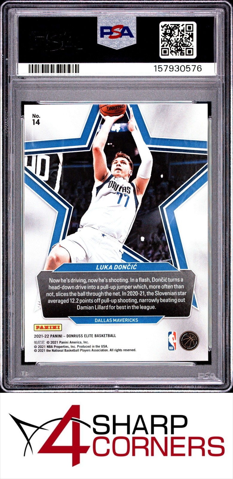 2021 PANINI DONRUSS ELITE STAR STATUS #14 LUKA DONCIC POP 1 PSA 9 view 2