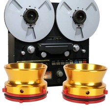 1 Pair NAB Hub Adapters Professional Polished Aluminum Reel To Reel Tape Op HKGA