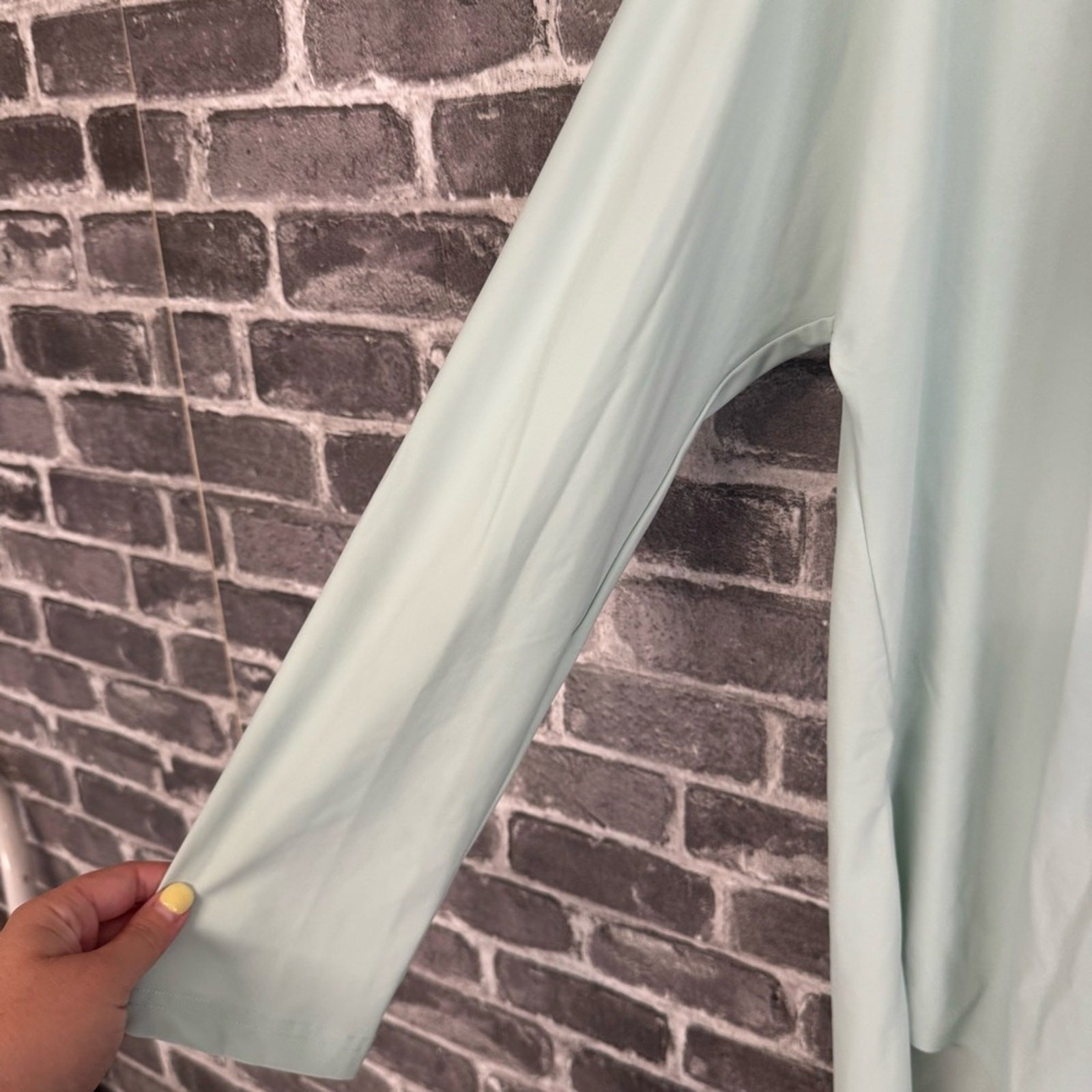 Aday Something Borrowed Shirt snap button up mint… - image 5