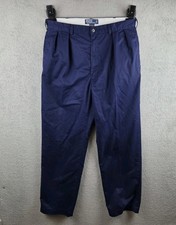 Vintage 90s Polo Ralph Lauren Andrew Pant Mens 36x31 34x31 Navy Pleated Chino
