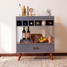 Boahaus Dublin Wine Bar Cabinet Drawer And Open Bar Storage Station 2112