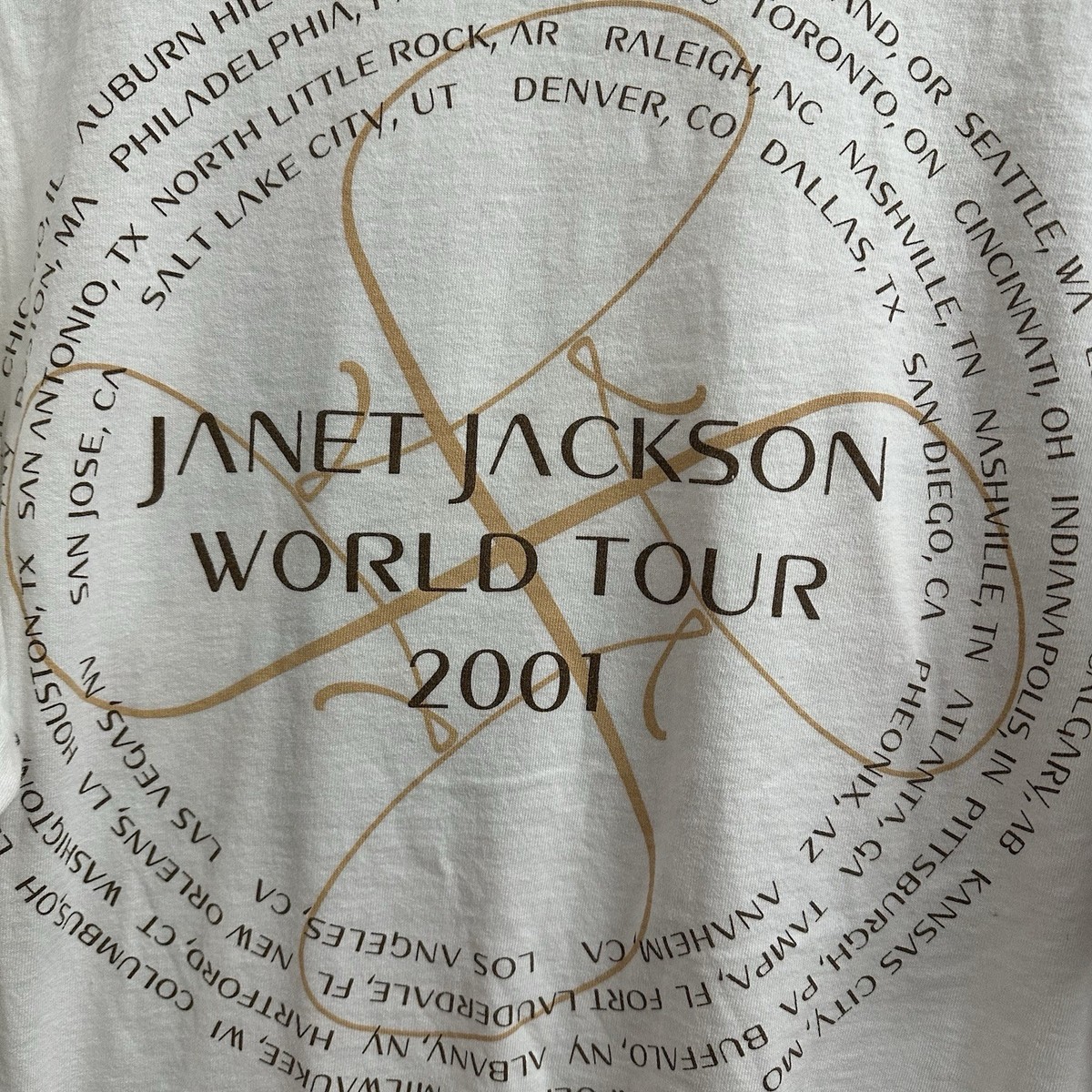 2001 Vintage Janet Jackson All for You World Tour Rare T-Shirt
