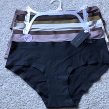 Danskin Qty 7 No Show Panties Womens Underwear Size Large New 2025 Black Mauve