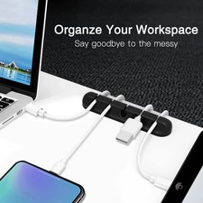 Silicone USB Cable Organizer USB Charging Cable Winder Desktop Tidy Management