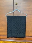 Louis Vuitton Scarf Shawl Stole Silk Dark Black  Used1