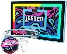 JESSER Over the Door Mini Hoop with LED Scoring Indoor Basketball Set 2 Gameplay
