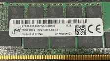 Micron 32GB 2Rx4 DDR4-2400 PC4-2400T Reg ECC Server RAM MTA36ASF4G72PZ-2G3A1
