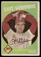 1959 Topps Curt Simmons #382 Philadelphia Phillies