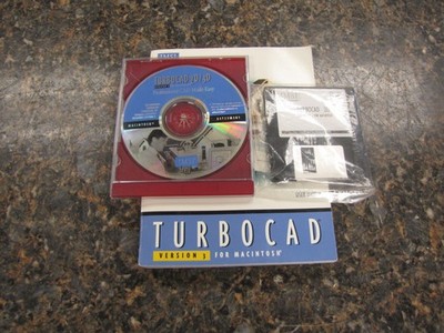 Vintage TurboCAD 2D/3D Version 3 for Macintosh IMSI CD-ROM and 3.5'' Disks Set