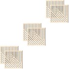 6 pcs Wooden Wall Art Home Wall Art Ornament Decorative Wall Panel Decor